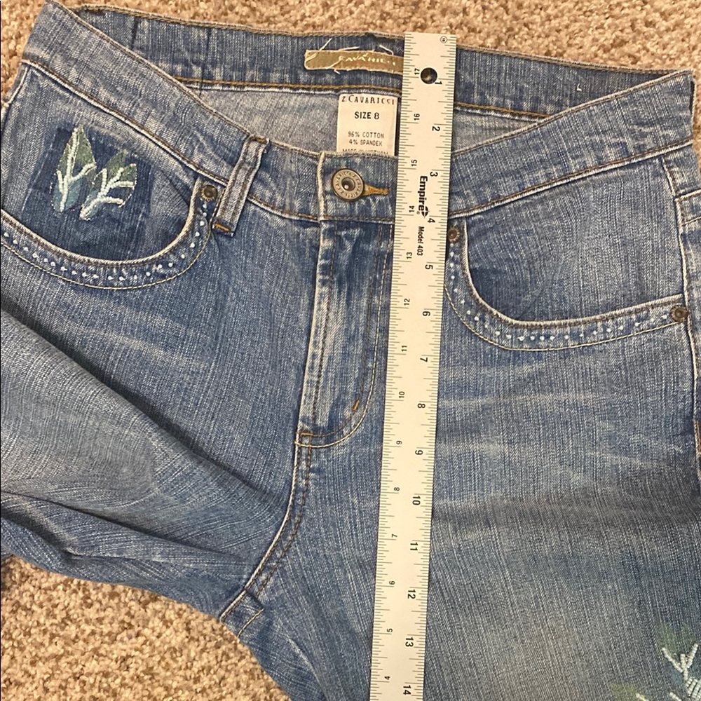 Z. Cavaricci Ladies Blue Straight Jeans w/Beading & Paint#M300-5664 Cut#CZ 0972 - Picture 14 of 16